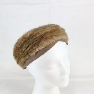 Vintage Pastel Mink Fur Pillbox Hat - Women’s XS